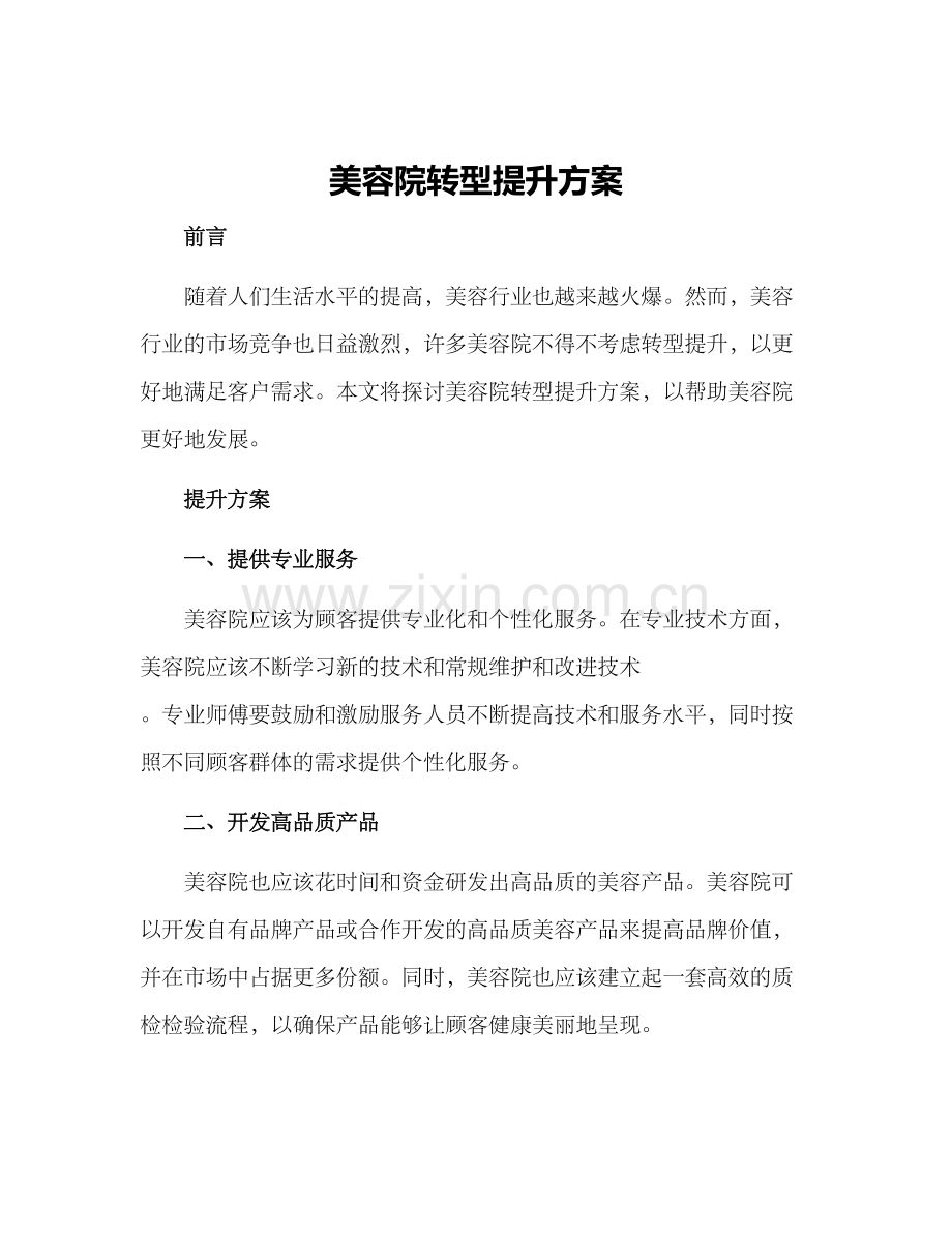 美容院转型提升方案.docx_第1页