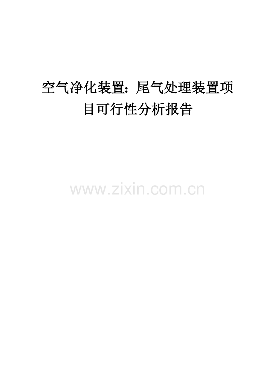 2024年空气净化装置：尾气处理装置项目可行性分析报告.docx_第1页