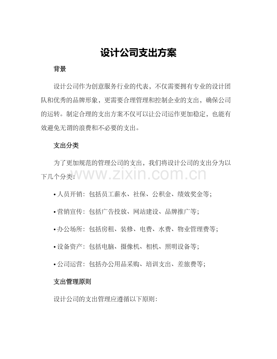 设计公司支出方案.docx_第1页