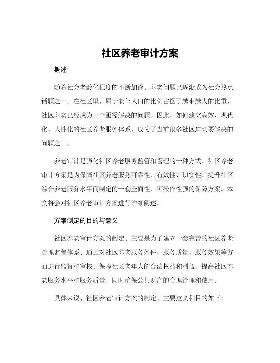 社区养老审计方案.docx_第1页