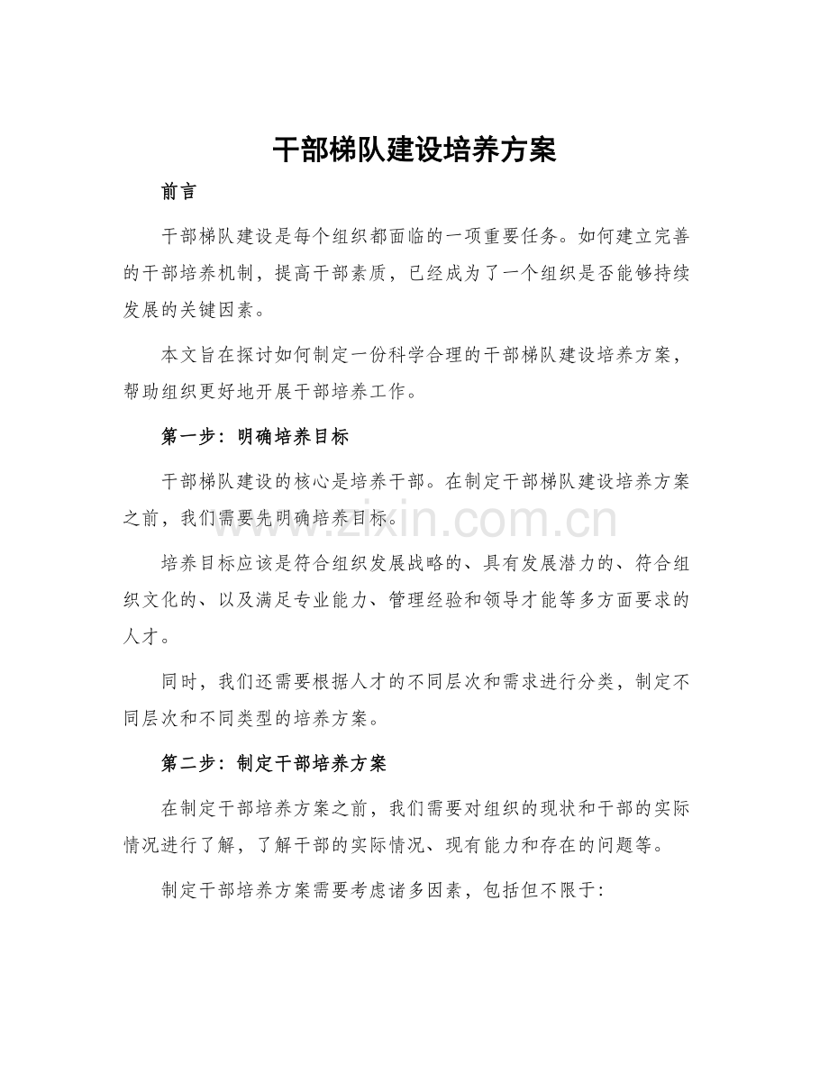 干部梯队建设培养方案.docx_第1页