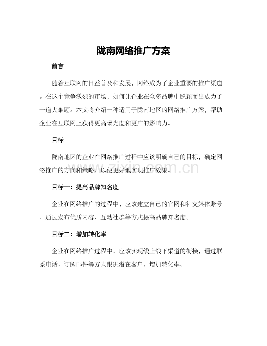 陇南网络推广方案.docx_第1页