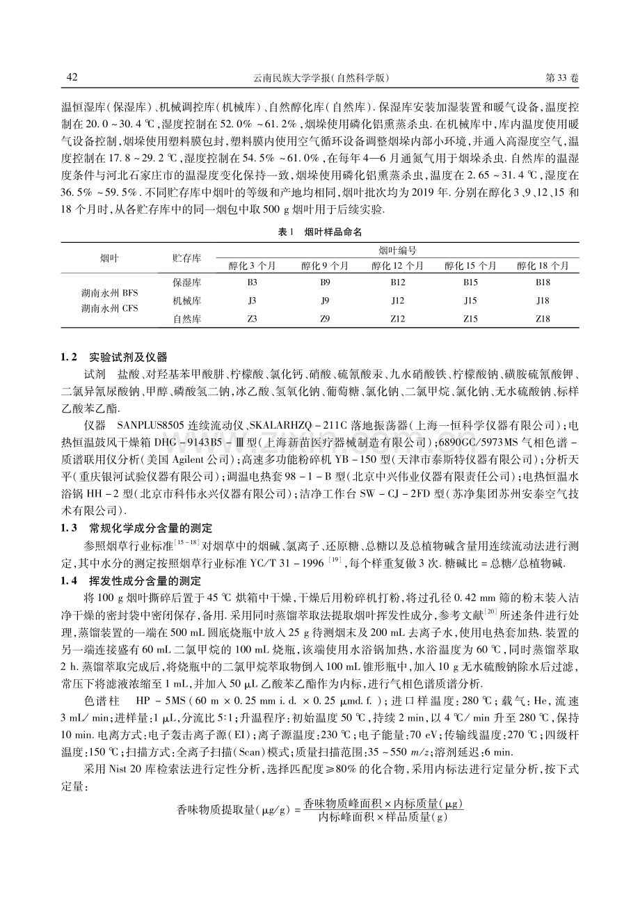 贮存方式对烟叶常规化学成分及香味物质影响研究.pdf_第2页