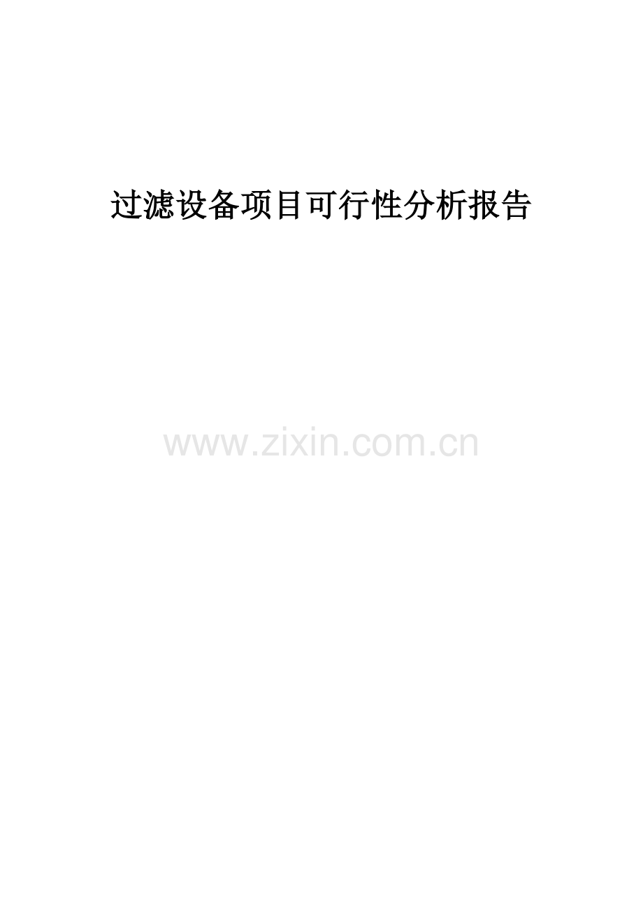 2024年过滤设备项目可行性分析报告.docx_第1页