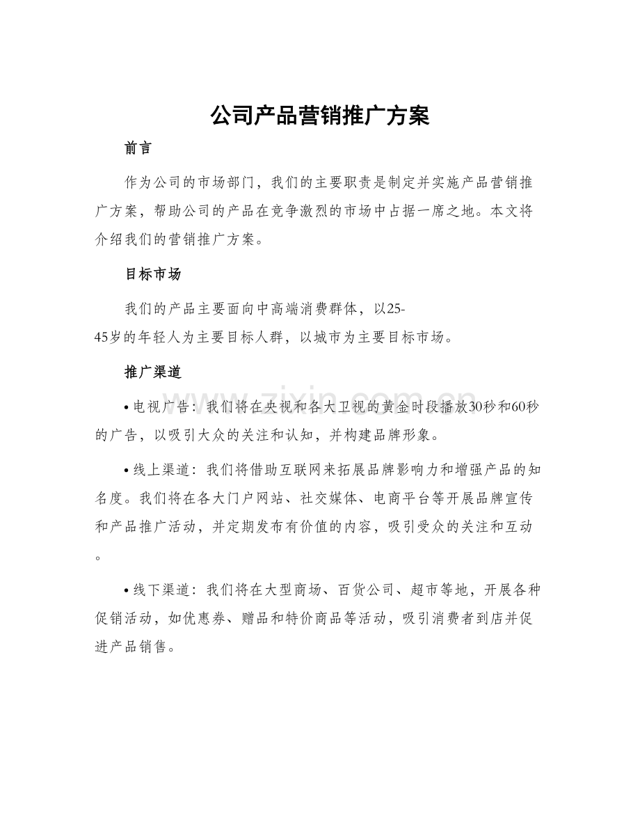 公司产品营销推广方案.docx_第1页