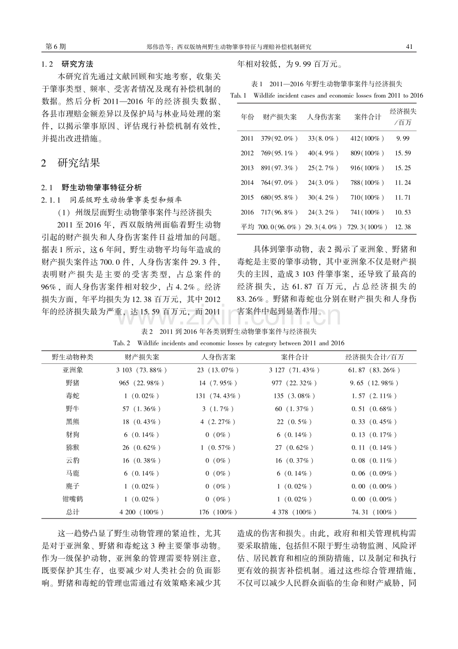 西双版纳州野生动物肇事特征与理赔补偿机制研究.pdf_第3页