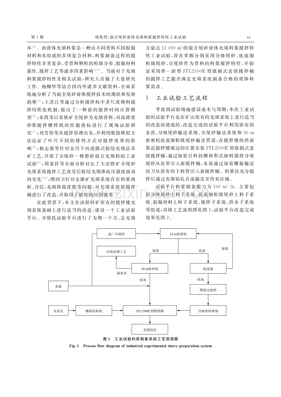 混合尾砂膏体充填料浆搅拌特性工业试验.pdf_第2页