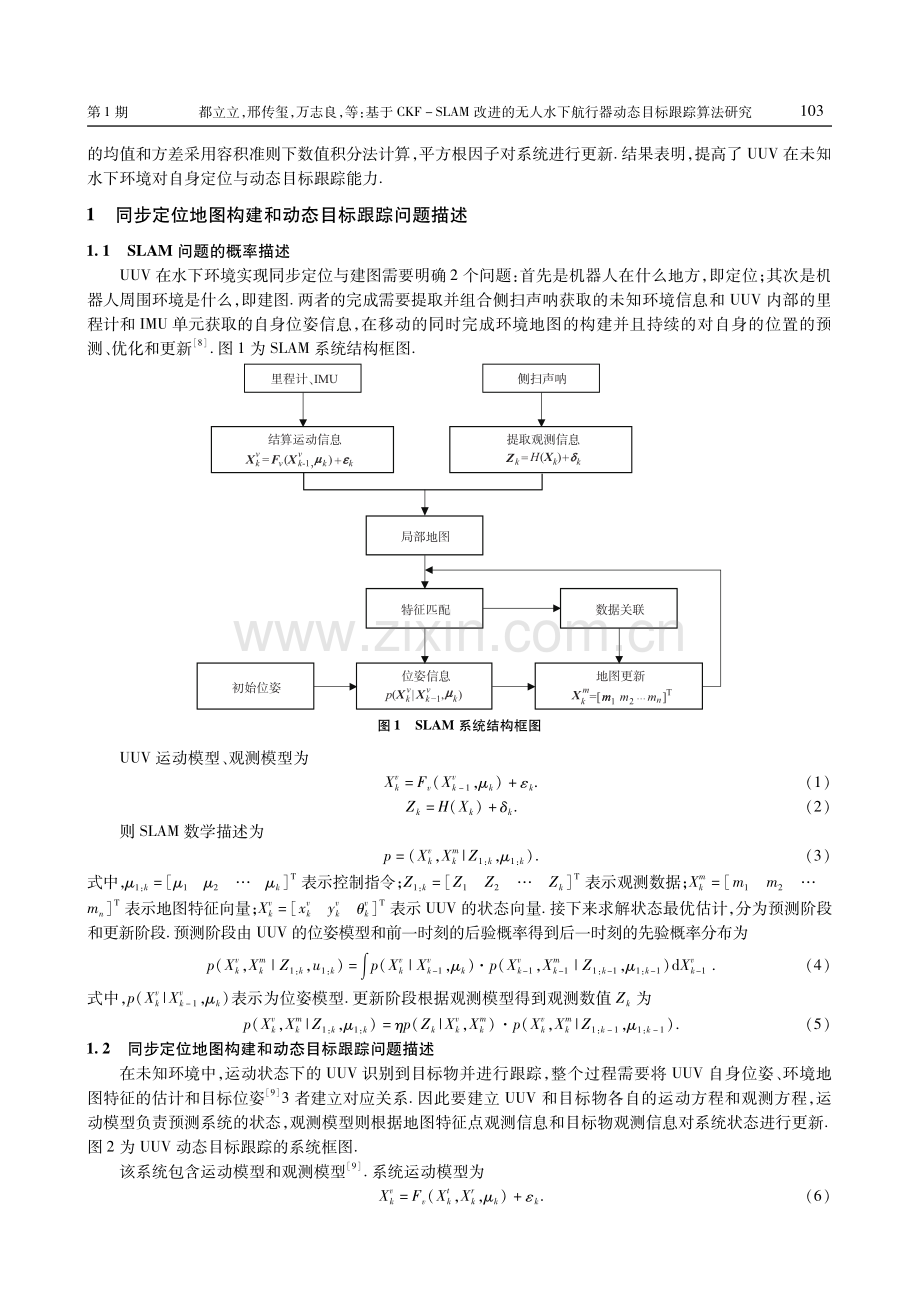 基于CKF-SLAM改进的无人水下航行器动态目标跟踪算法研究.pdf_第2页