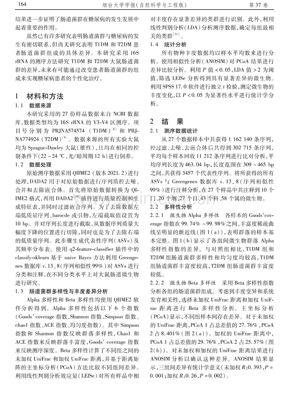 基于16S rRNA测序的1型和2型糖尿病大鼠肠道菌群差异.pdf_第2页