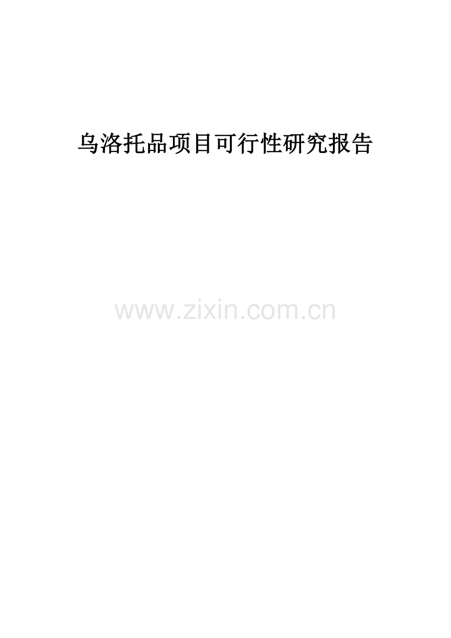 2024年乌洛托品项目可行性研究报告.docx_第1页