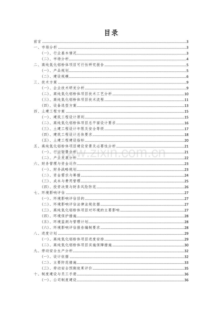 2024年高纯氮化铝粉体项目可行性分析报告.docx_第2页