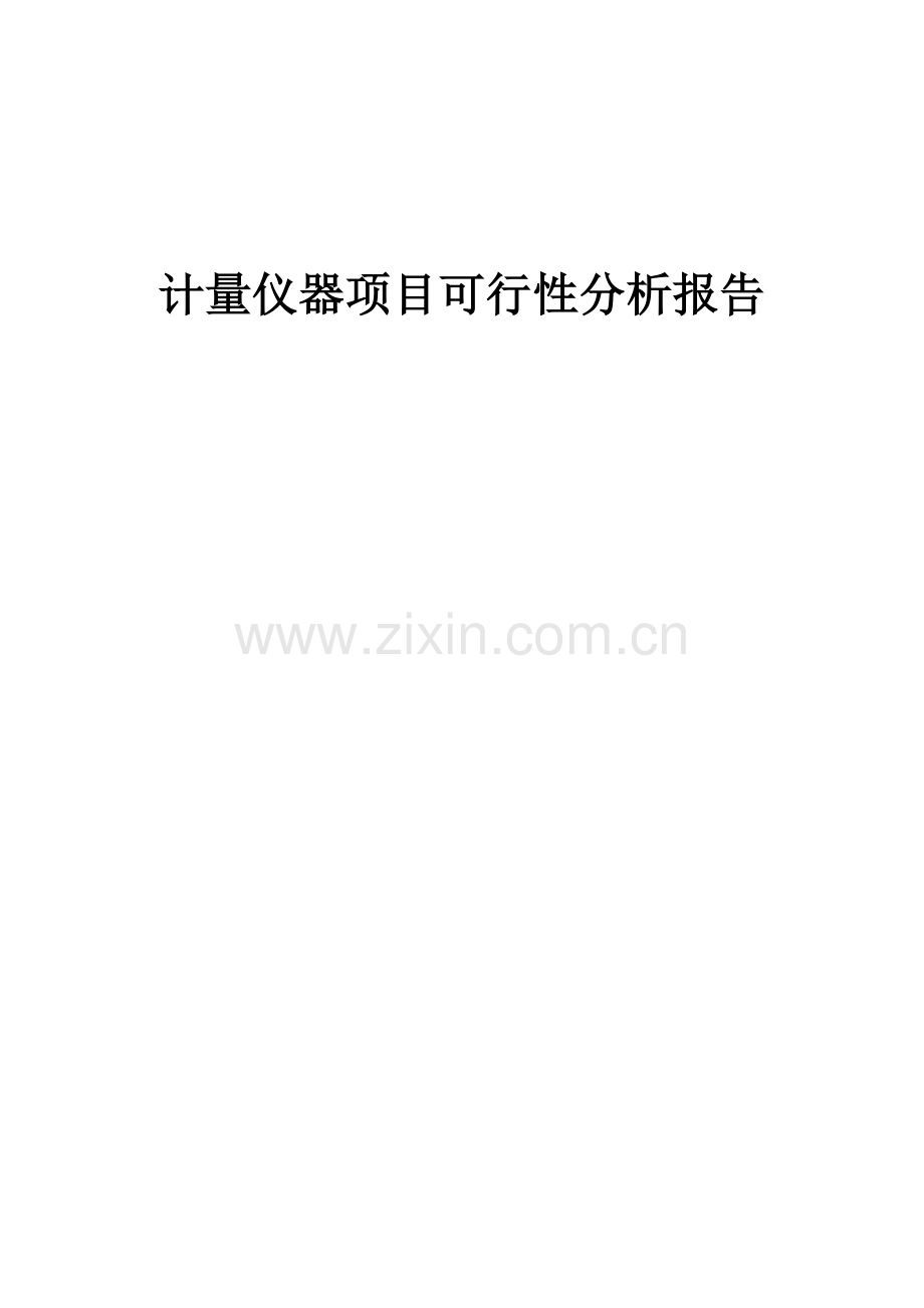 2024年计量仪器项目可行性分析报告.docx_第1页