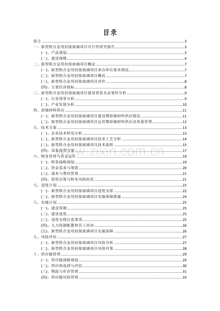 2024年新型铁合金用封接玻璃项目投资分析及可行性报告.docx_第2页