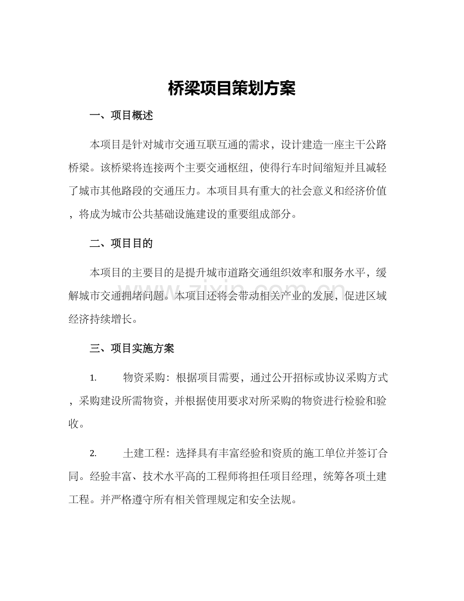 桥梁项目策划方案.docx_第1页