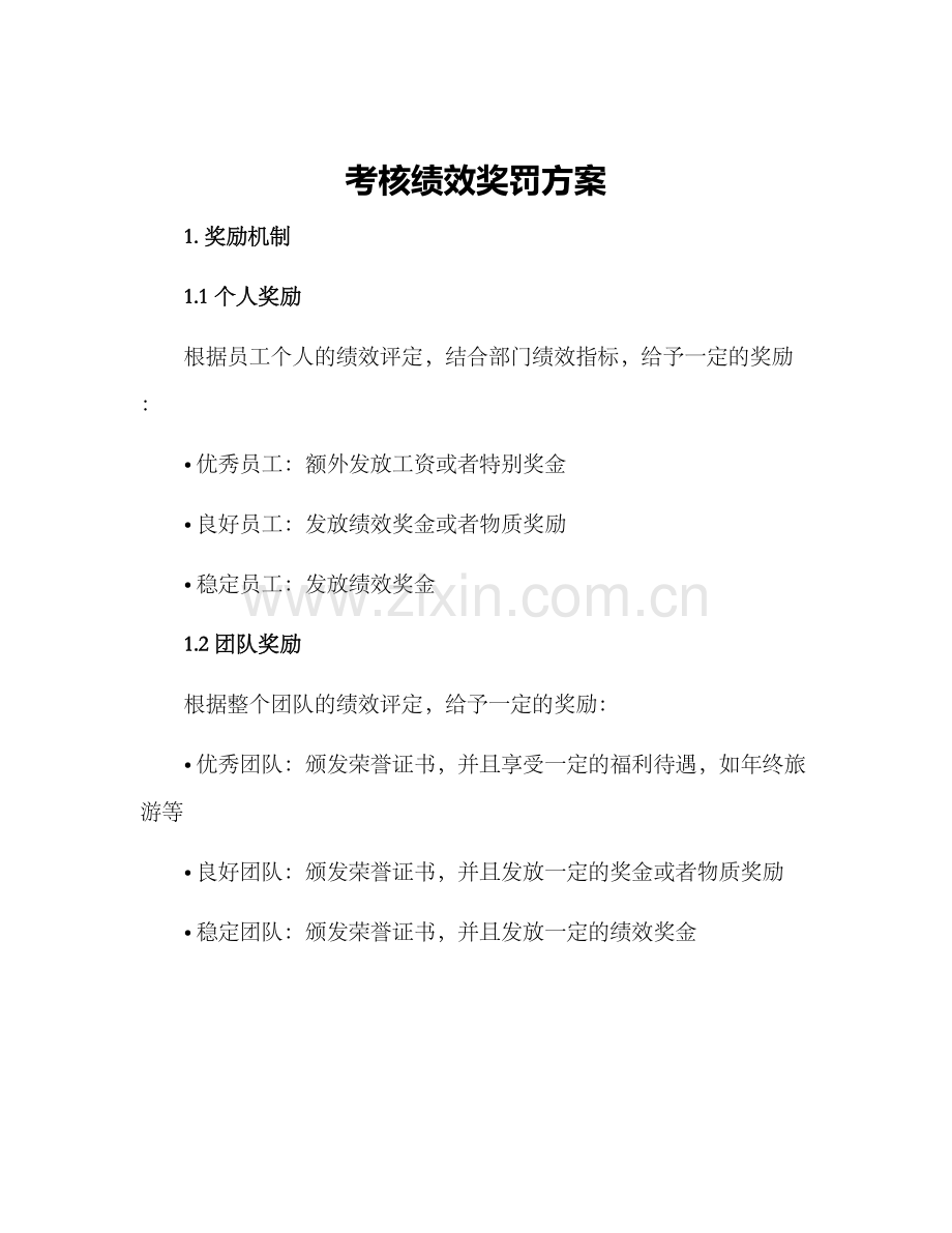 考核绩效奖罚方案.docx_第1页