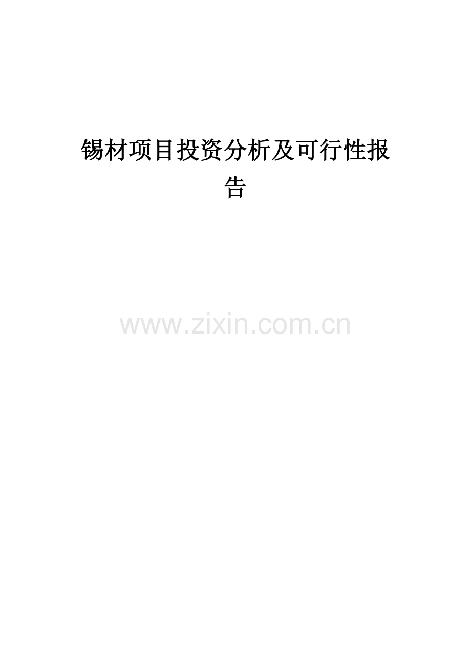 2024年锡材项目投资分析及可行性报告.docx_第1页