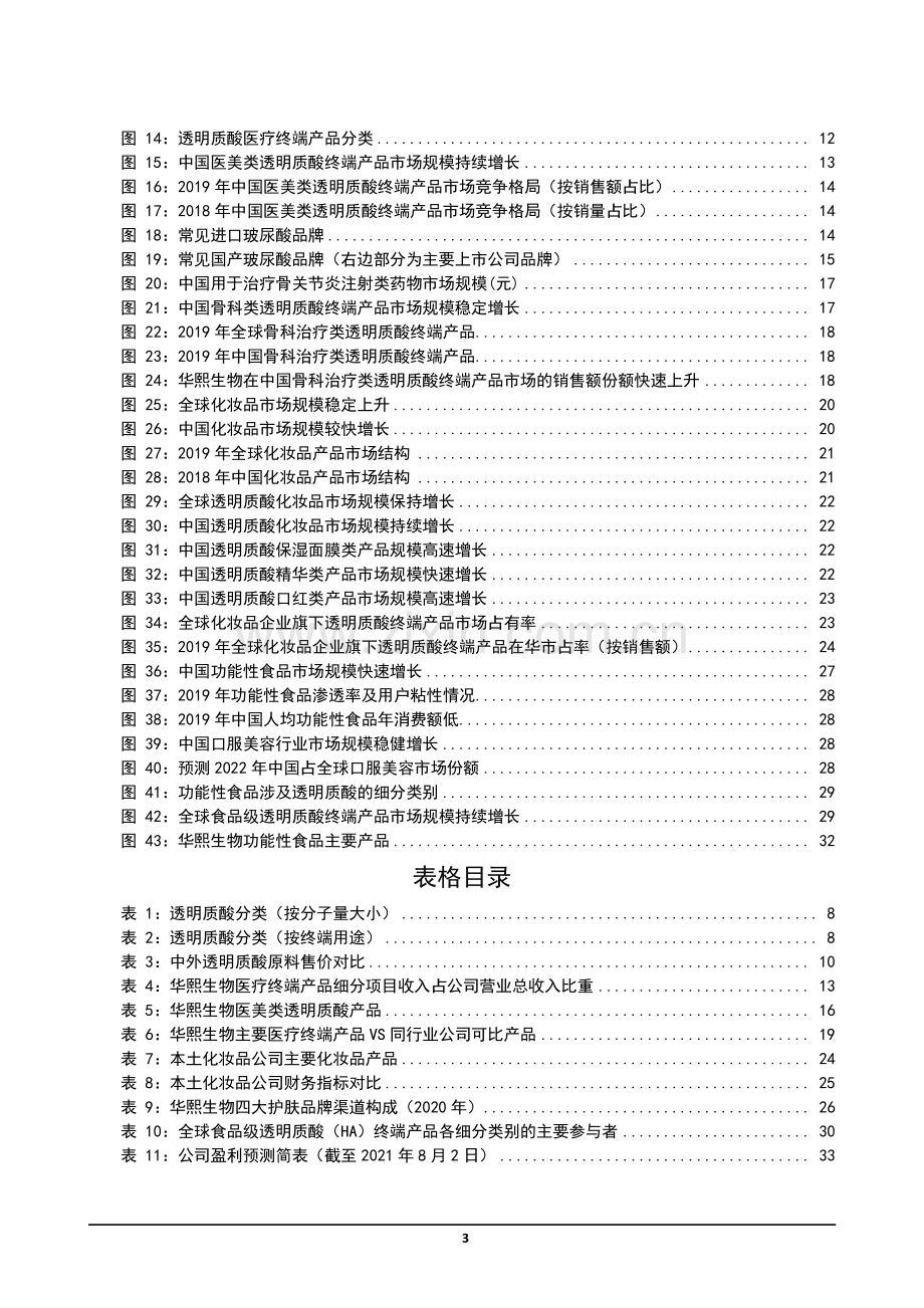 2021年华熙生物公司全产业链布局与透明质酸原料市场研究报告.pdf_第3页