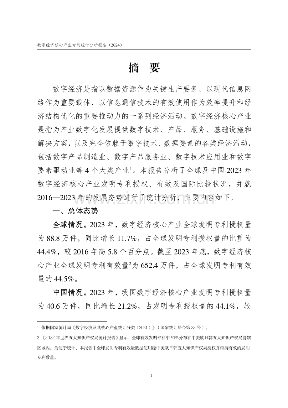 2024年数字经济核心产业专利统计分析报告.pdf_第2页