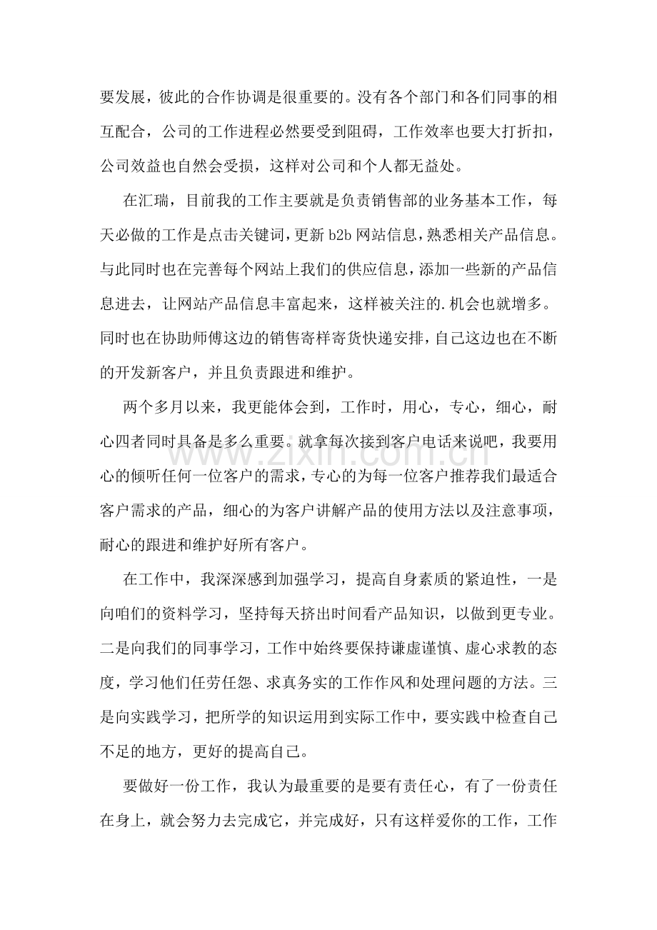 员工试用期工作自我总结.doc_第2页