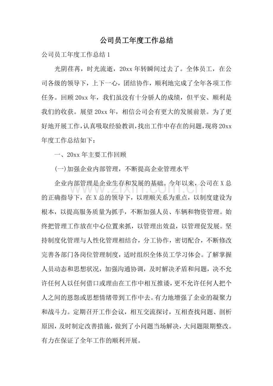 公司员工年度工作总结.docx_第1页