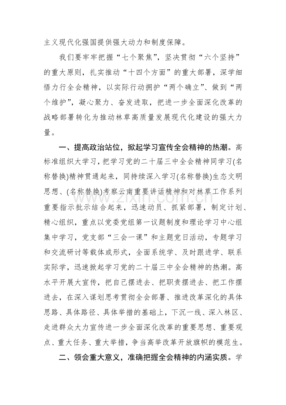 四篇：学习贯彻党的二十届三中全会精神专题研讨会发言材料范文.docx_第2页