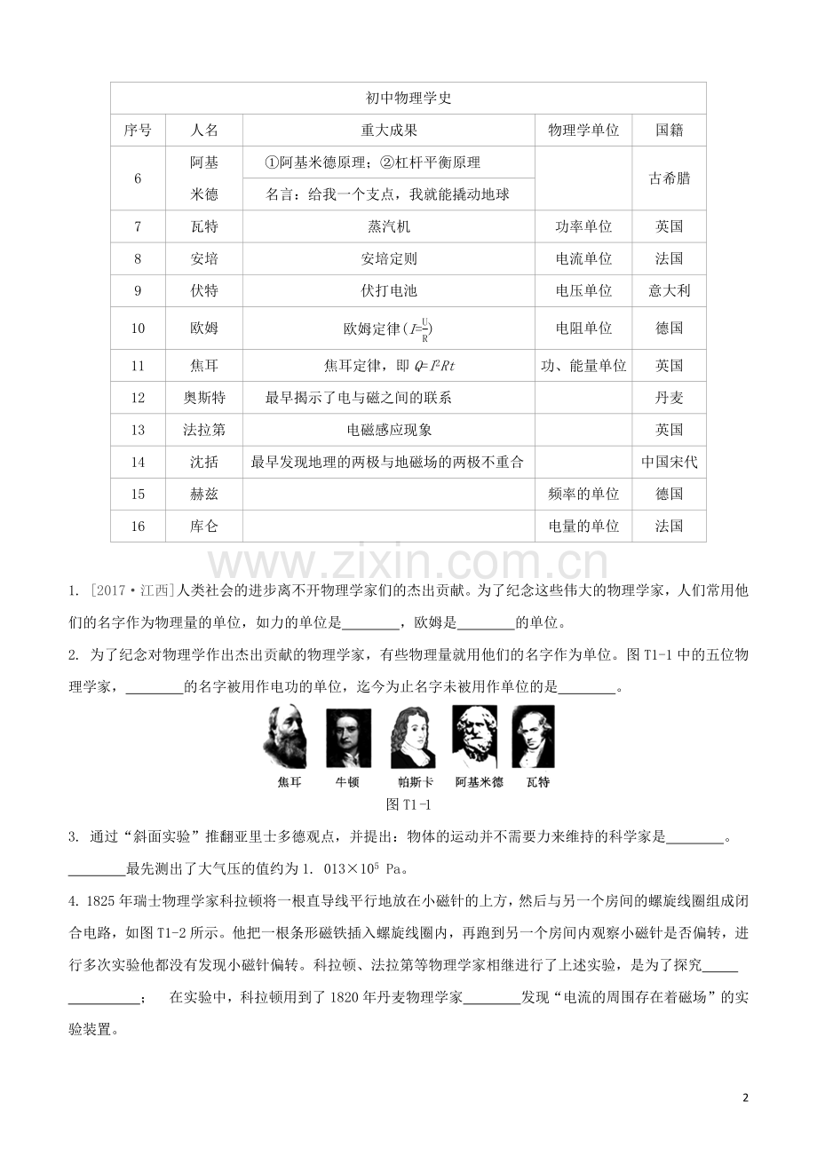 江西专版2020中考物理复习方案第二篇题型突破题型01填空题试题.docx_第2页