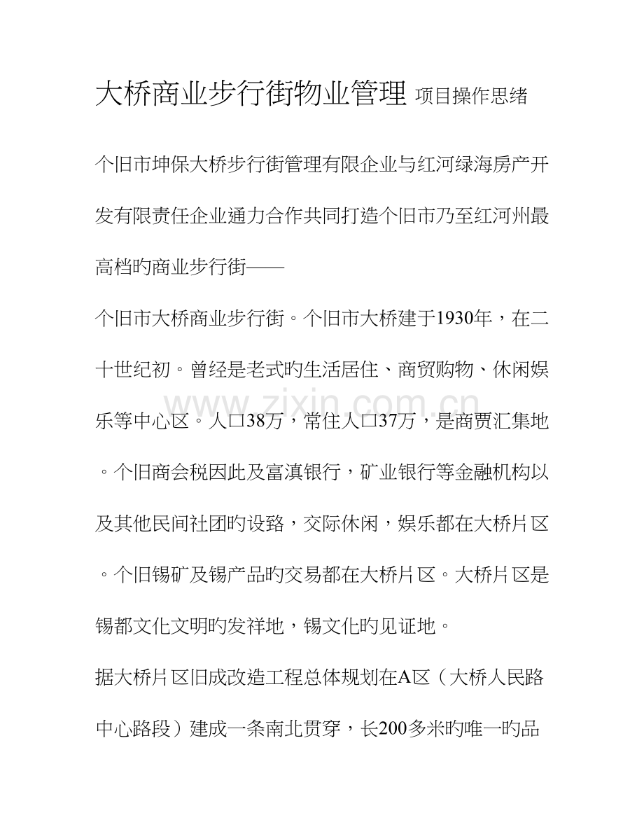 商业步行街物业管理项目操作思路.doc_第1页