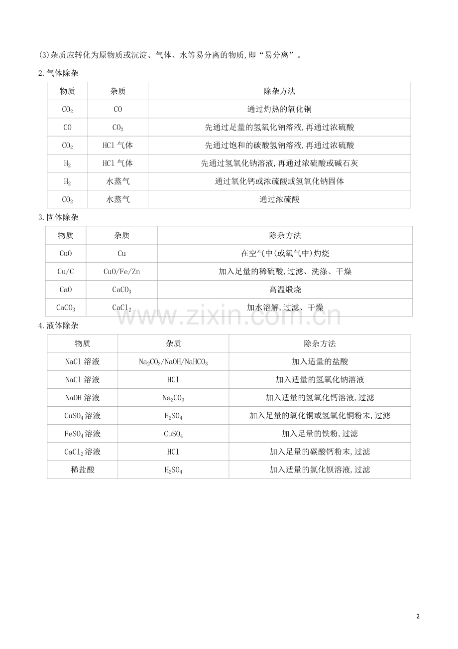 北京专版2020中考化学复习方案第05部分物质的检验鉴别及除杂试题.docx_第2页