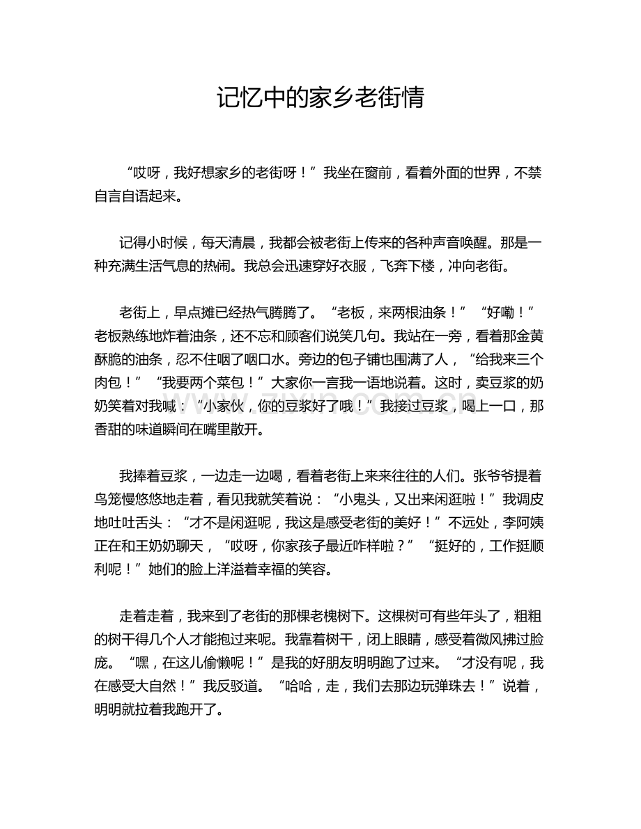 记忆中的家乡老街情.doc_第1页