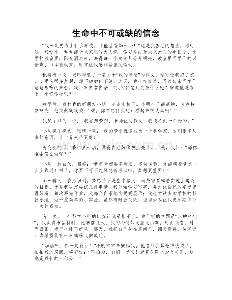 生命中不可或缺的信念.doc_第1页