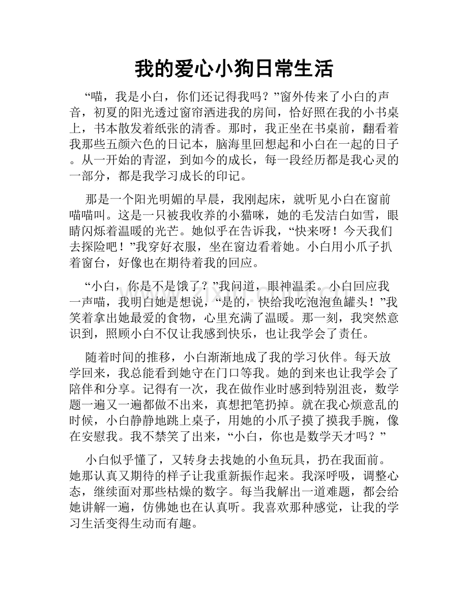 我的爱心小狗日常生活.doc_第1页