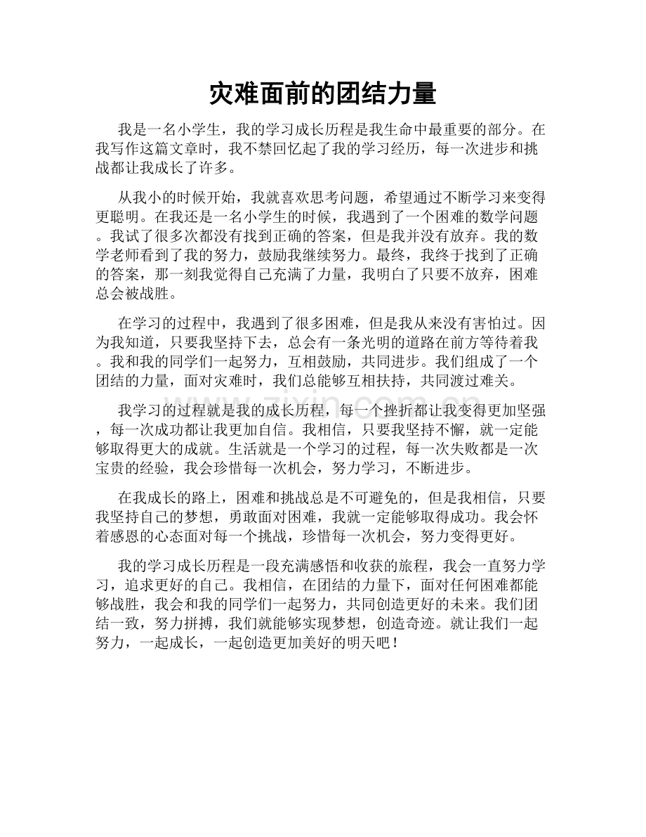 灾难面前的团结力量.doc_第1页