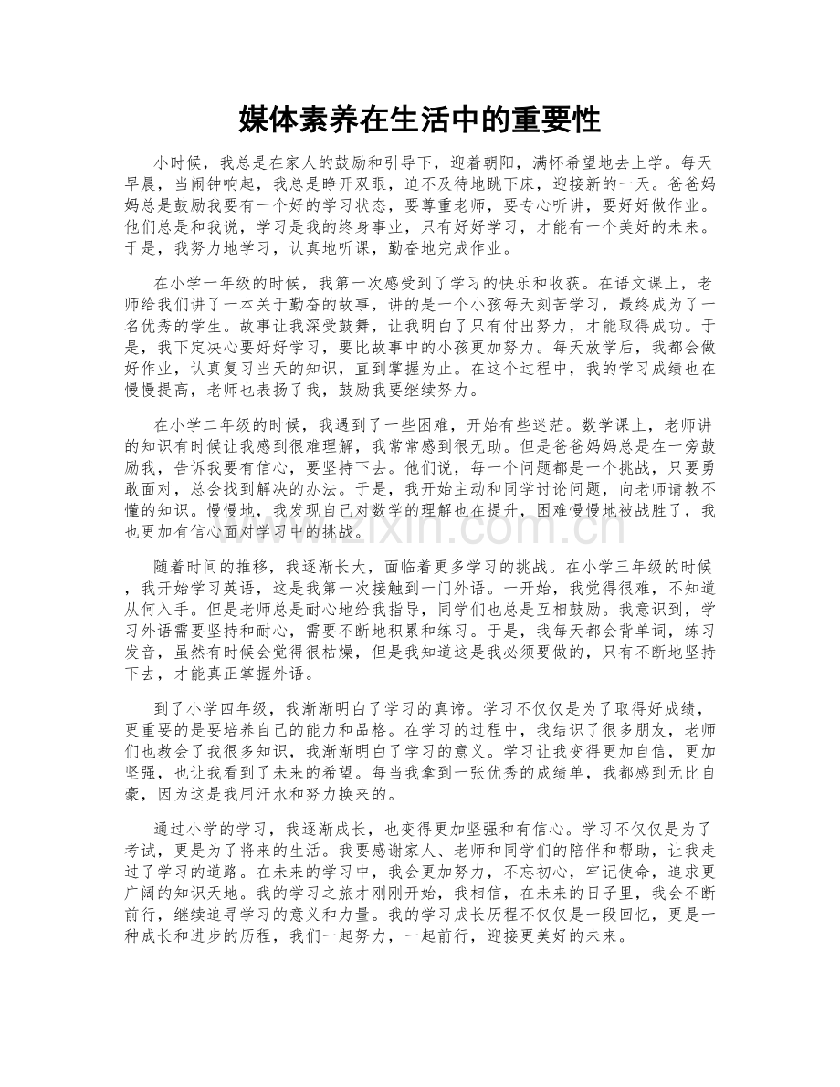 媒体素养在生活中的重要性.doc_第1页