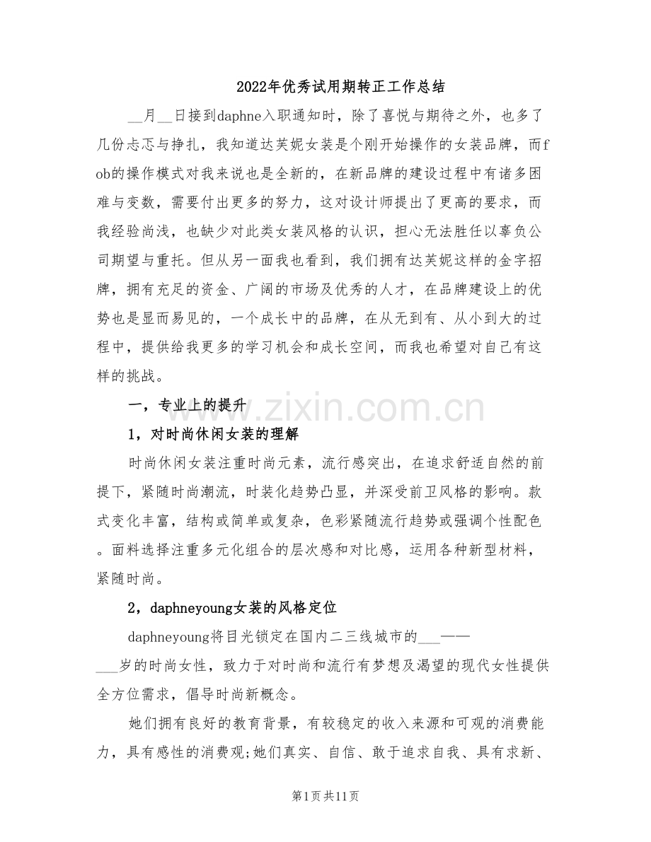 2022年优秀试用期转正工作总结.doc_第1页