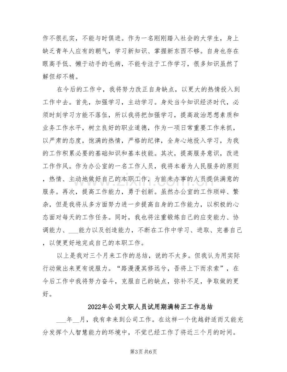 2022年公司文职人员试用期满工作总结范文.doc_第3页