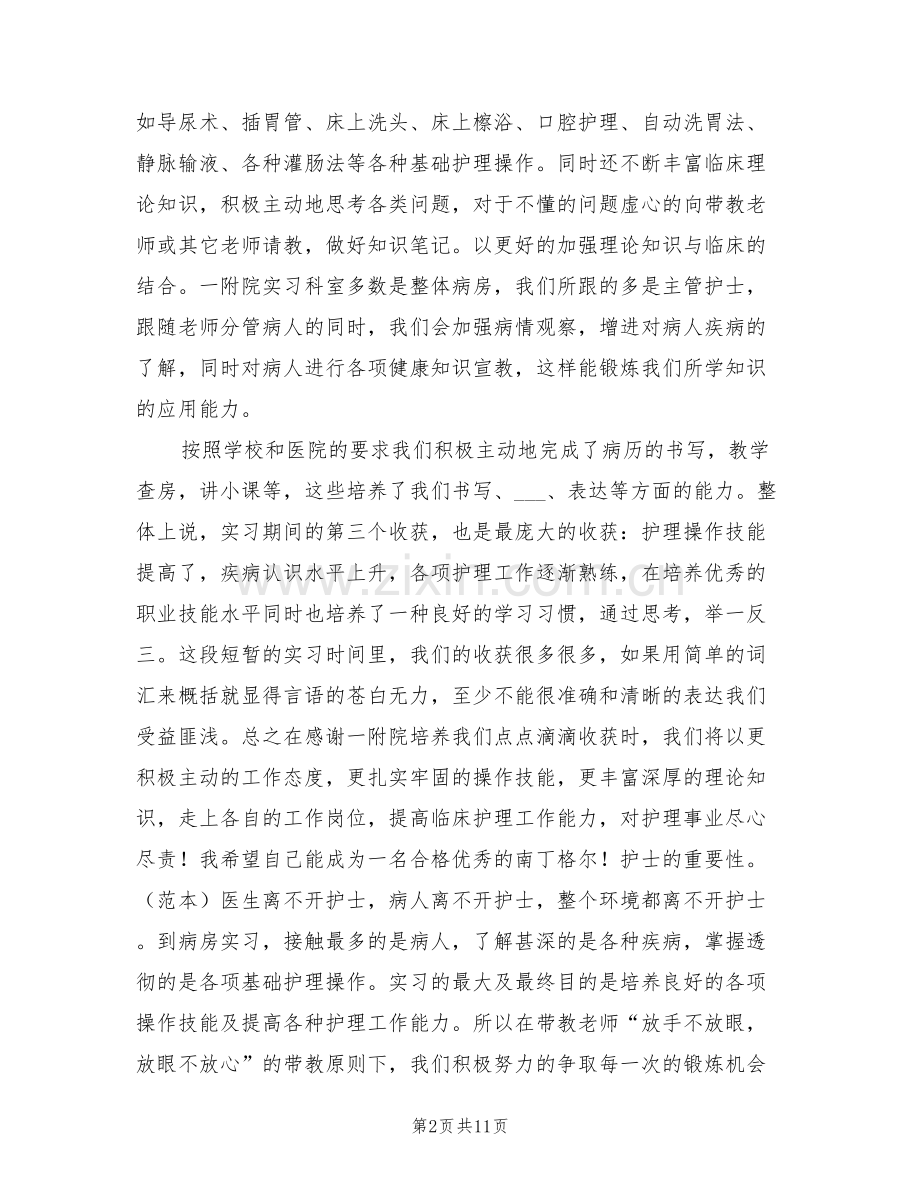 2022年实习护士个人工作总结范文.doc_第2页