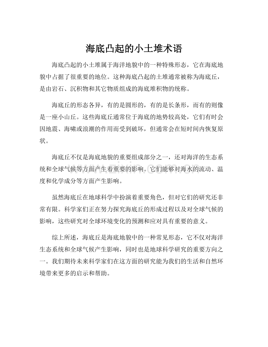 海底凸起的小土堆术语.docx_第1页