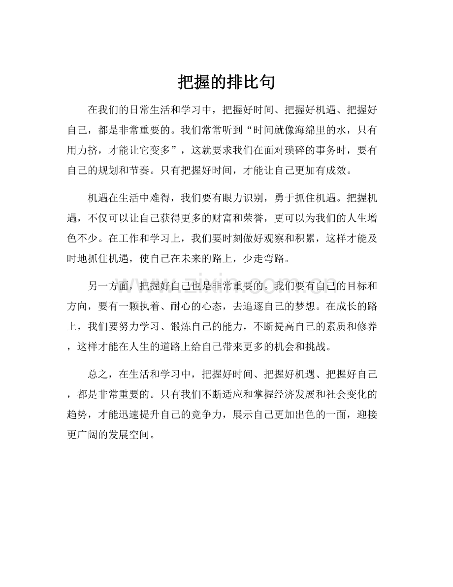 把握的排比句.docx_第1页