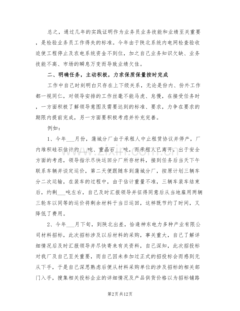 2022年优秀销售业务员个人工作小结.doc_第2页