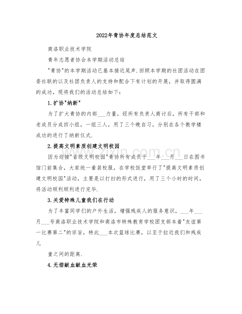 2022年青协年度总结范文.doc_第1页