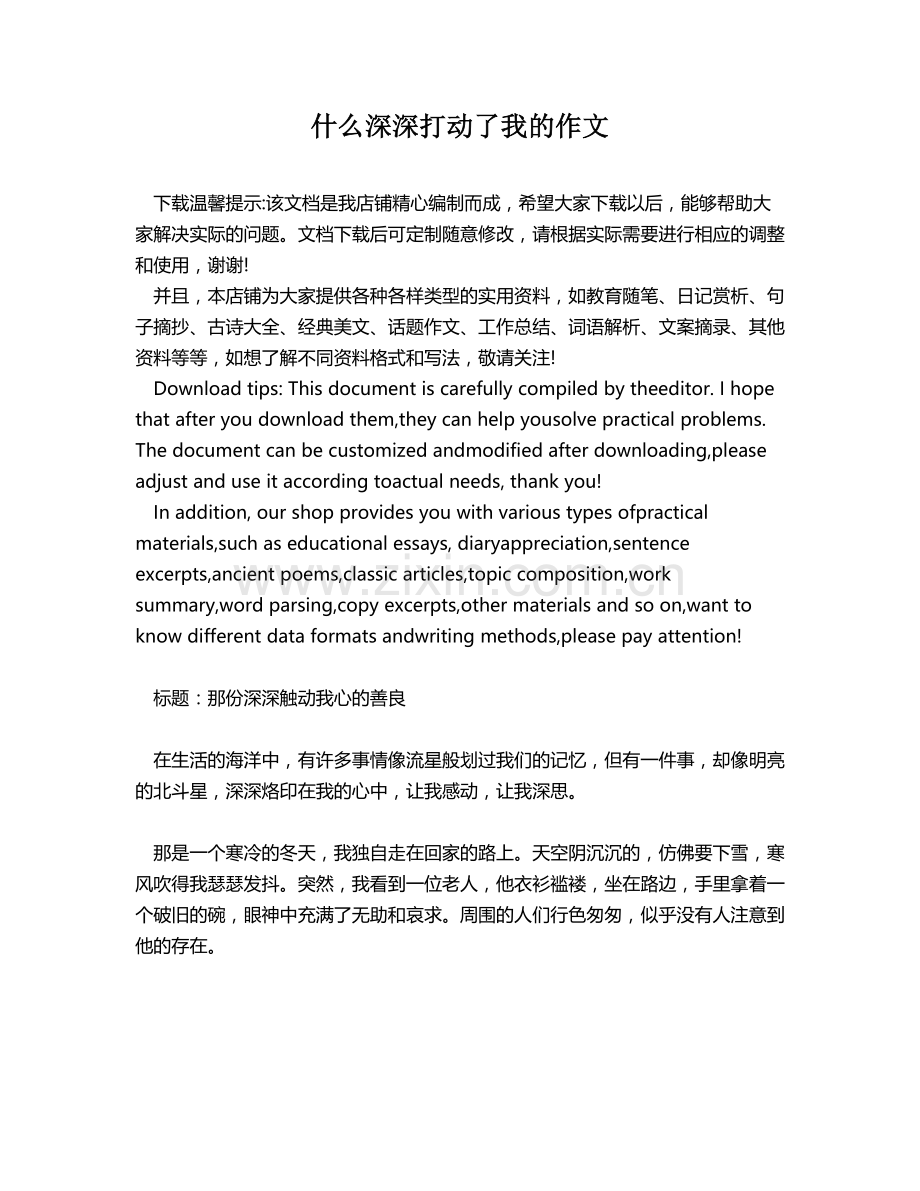 什么深深打动了我的作文.docx_第1页