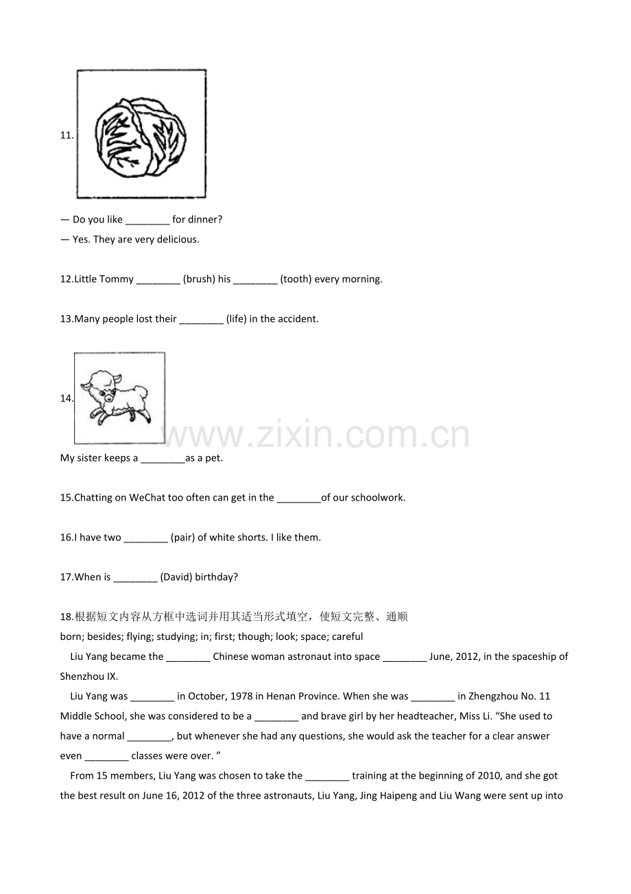 中考英语专项复习题：名词(十).docx_第2页