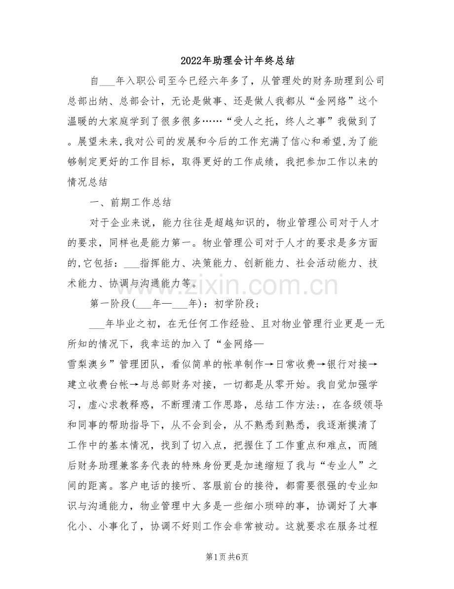 2022年助理会计年终总结.doc_第1页