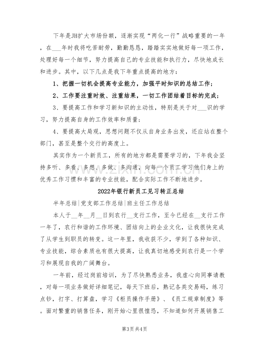 2022年银行新员工月总结.doc_第3页