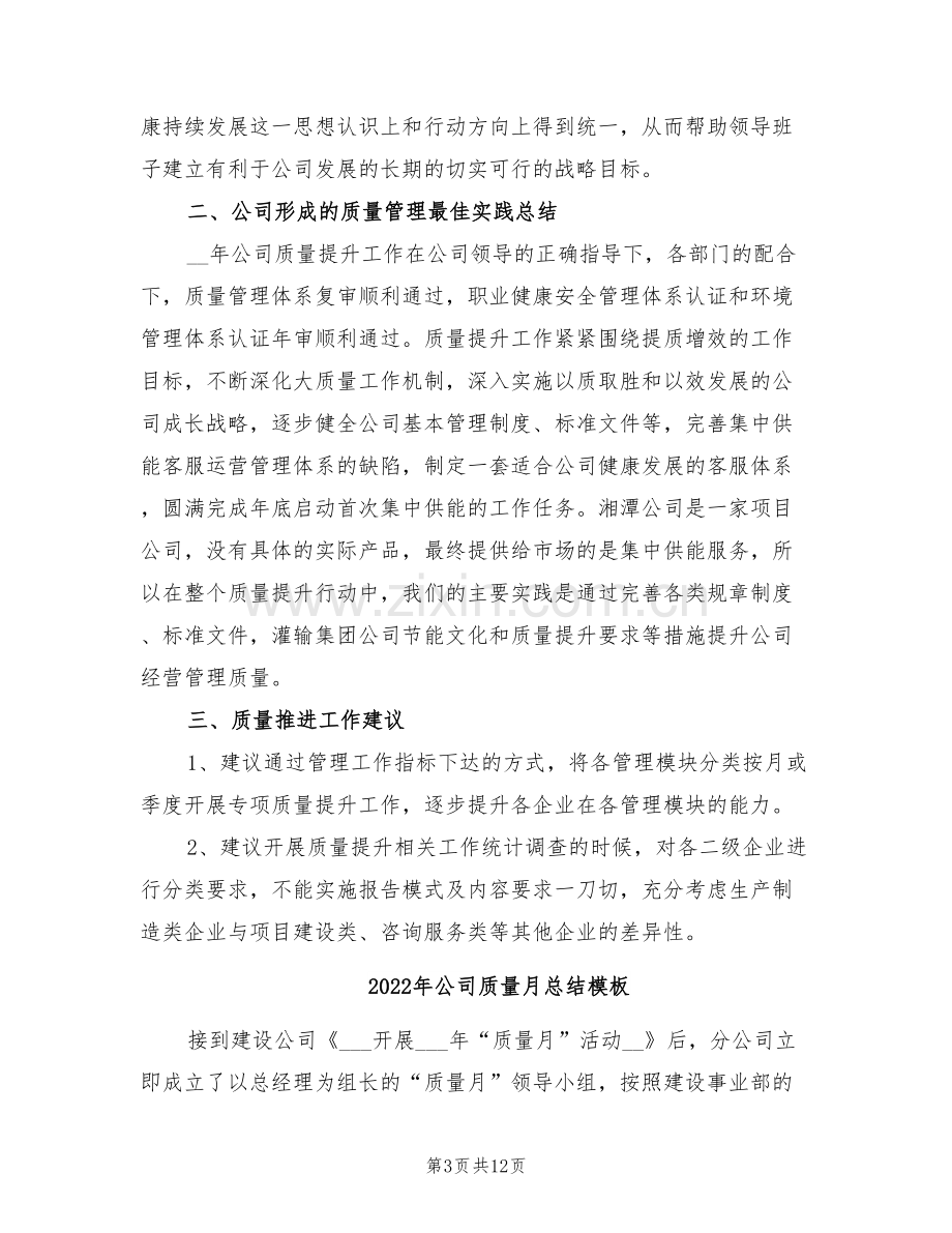 2022年公司质量提升行动总结报告.doc_第3页