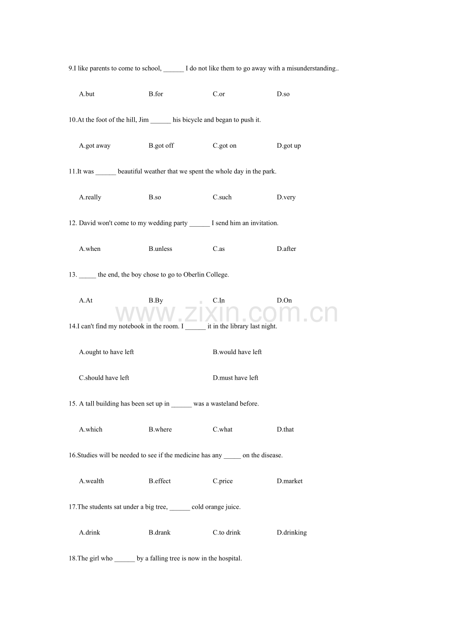 2023年学位英语考试副本.doc_第2页