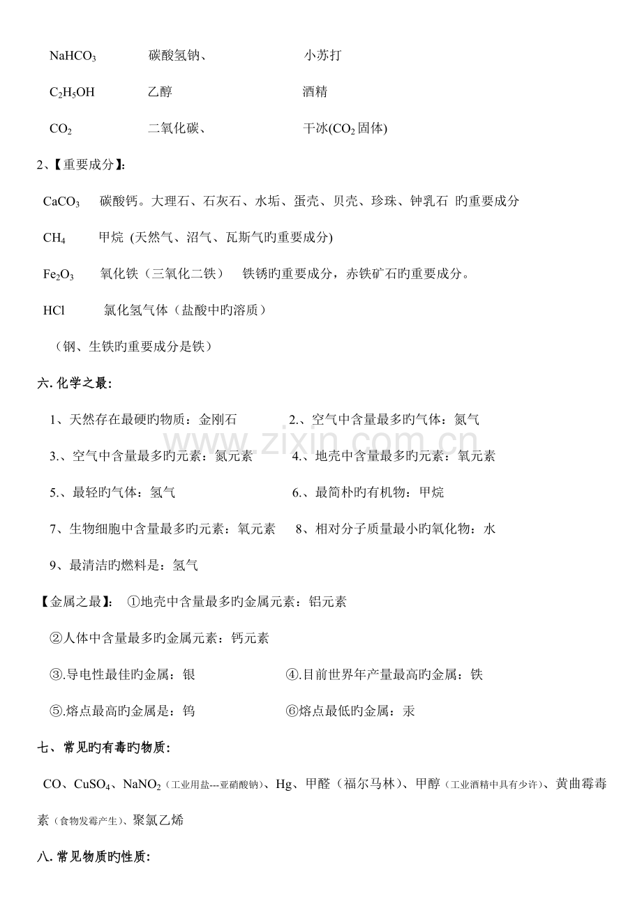 2023年河北中考化学重点难点考点集锦考前必背全解.doc_第2页