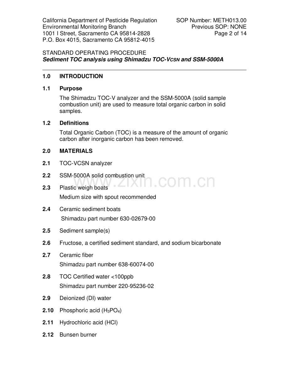 Shimadzu TOC-VCSN and SSM-5000A标准操作程序.pdf_第2页