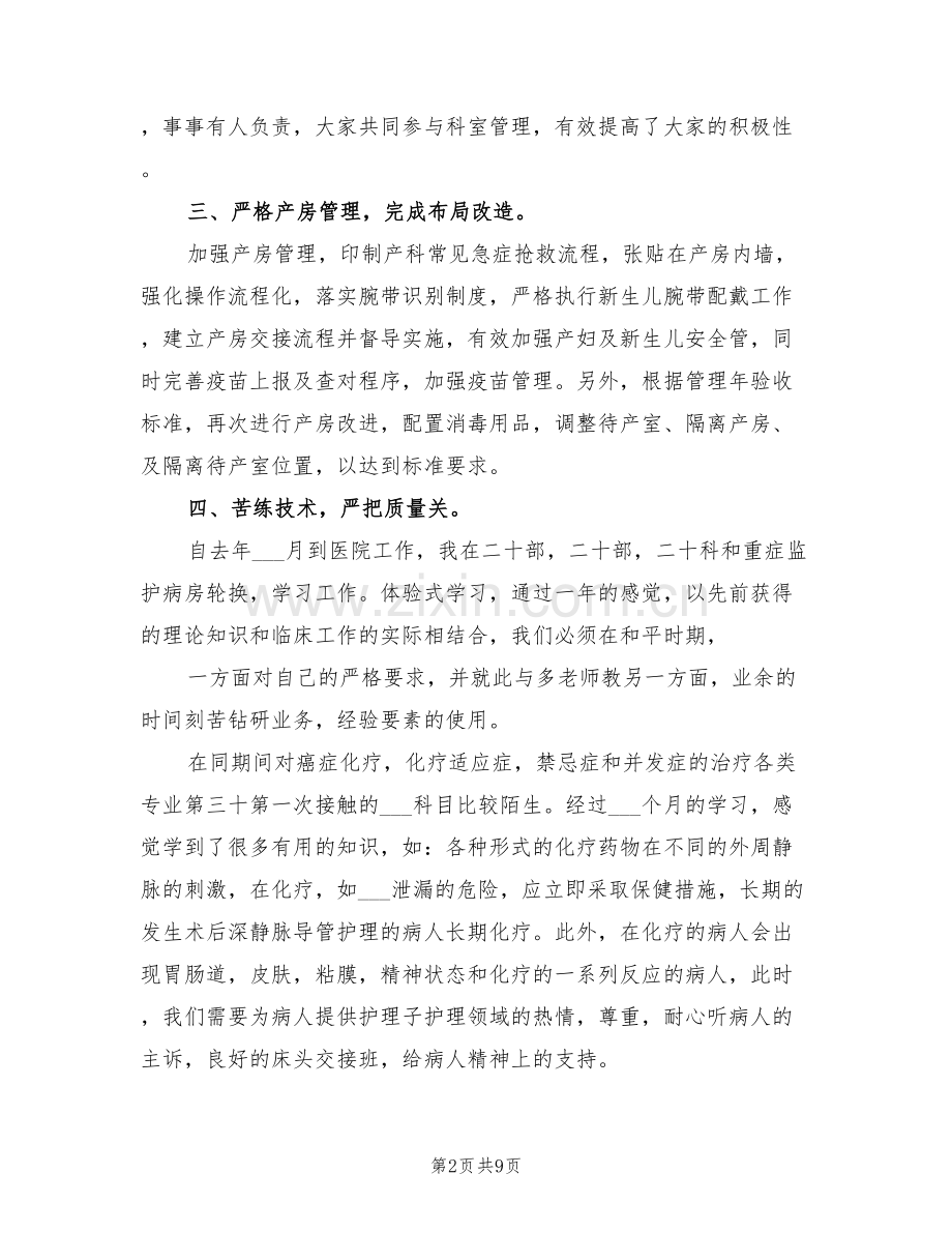 2022年妇产科医师年度工作总结范文报告.doc_第2页