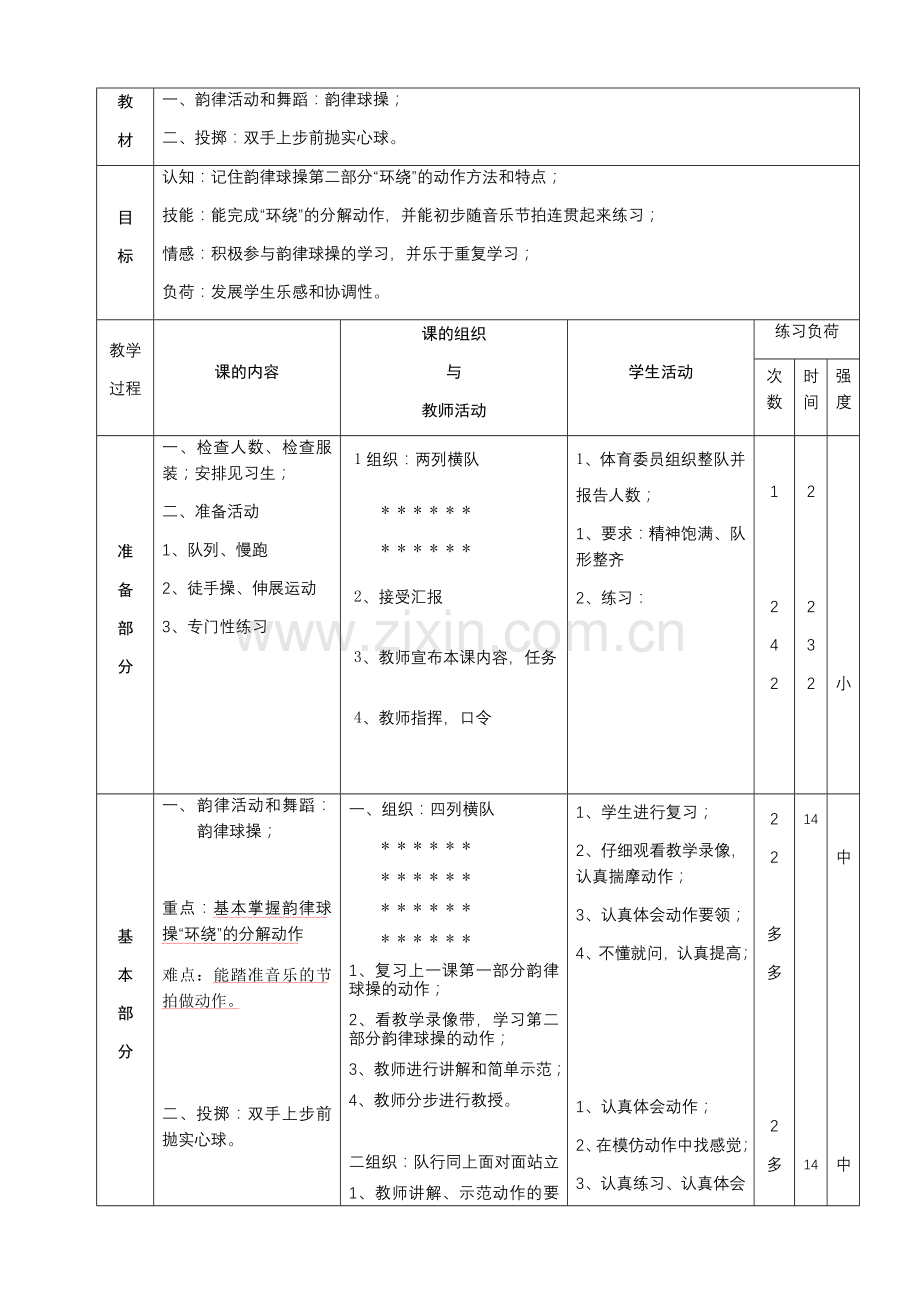 小学六年级体育教学教案设计.docx_第3页